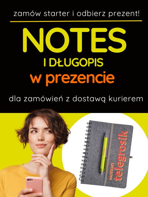 notes i długopis w prezencie do startera MOBILNY telegrosik w kwietniu