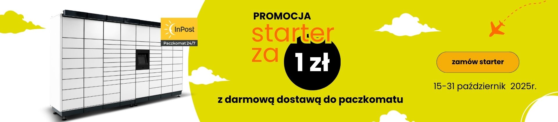 Starter z dostawą do paczkomatu za 1 zł do końca października